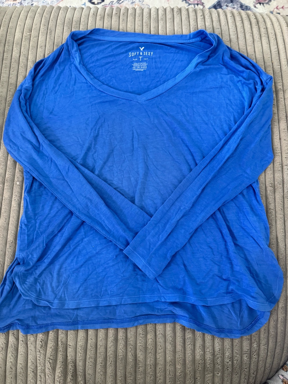 American Eagle Outfitters Soft & Sexy Tee in Royal Blue
